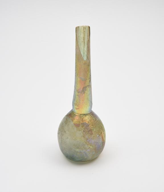 Glass unguent bottle, Roman, 151 to 300 AD