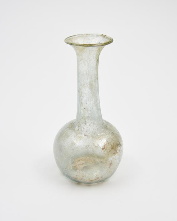 Glass unguent bottle, Roman, 151-300AD