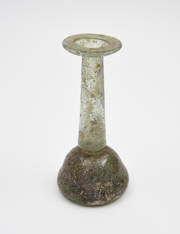 Glass unguent bottle, Roman, 151-300AD