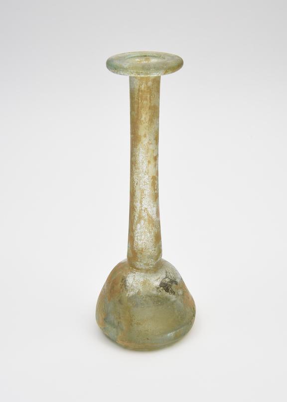 Glass unguent bottle, Roman, 151-300AD