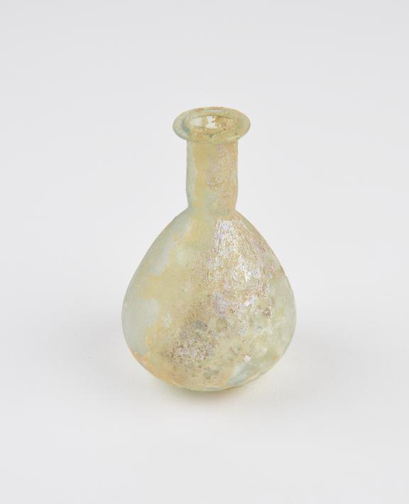 Glass unguent bottle, Roman, 151-300AD