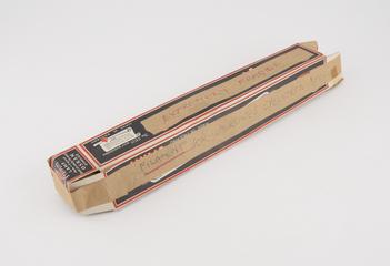 Cardboard packing carton for Heater electrode, from vacuum tank of the original cyclotron of Lawrence and Livingston