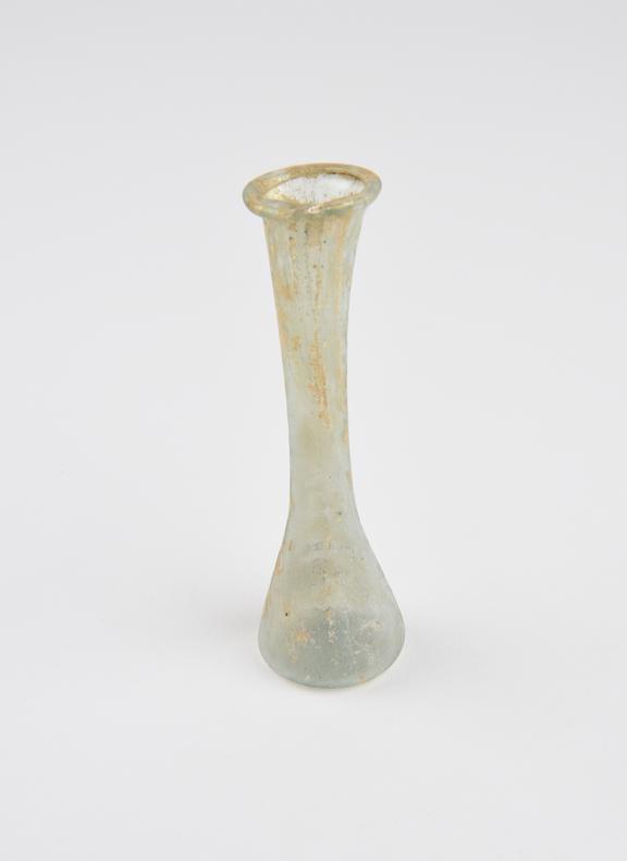 Glass unguent bottle, Roman, 151-300AD