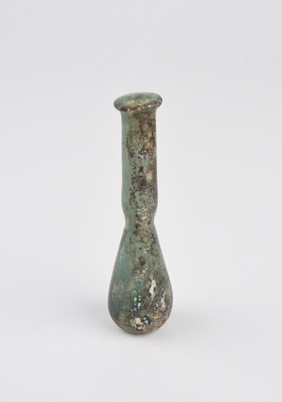 Glass unguent bottle, Roman, 151-300AD