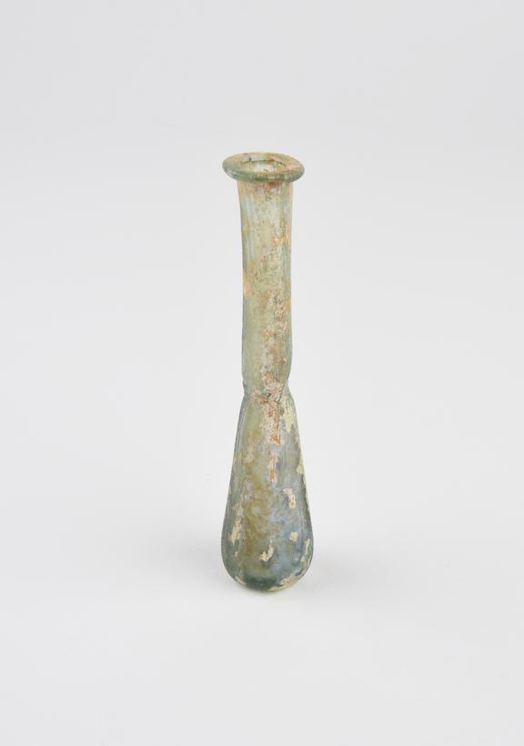 Glass unguent bottle, Roman, 151-300AD