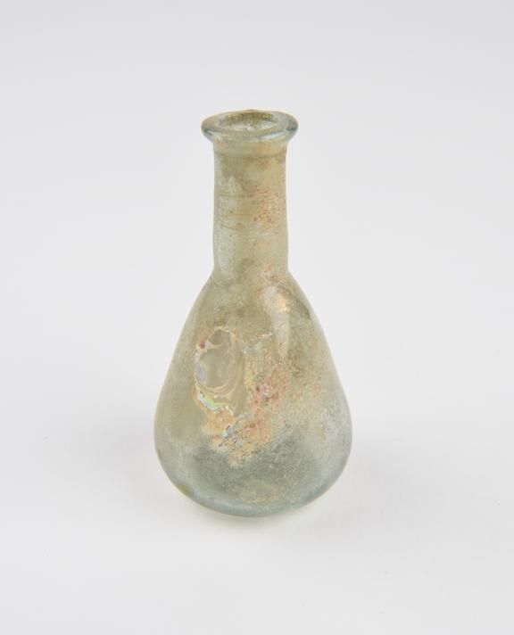 Glass unguent bottle, Roman, 151-300AD