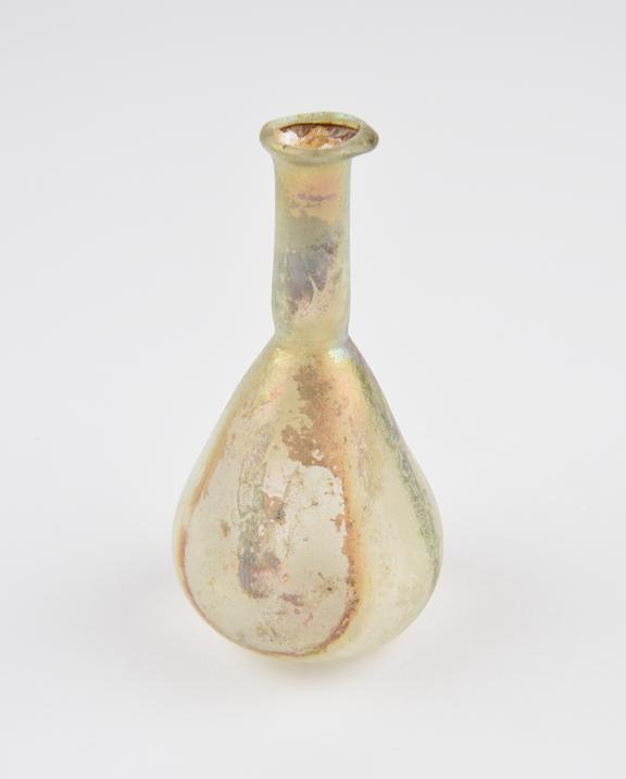 Glass unguent bottle, Roman, 151-300AD