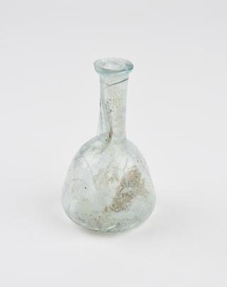Glass unguent bottle, Roman, 151-300AD