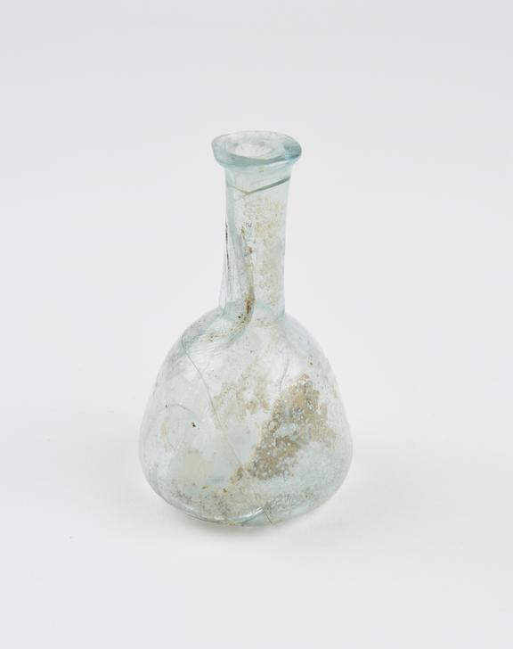 Glass unguent bottle, Roman, 151-300AD