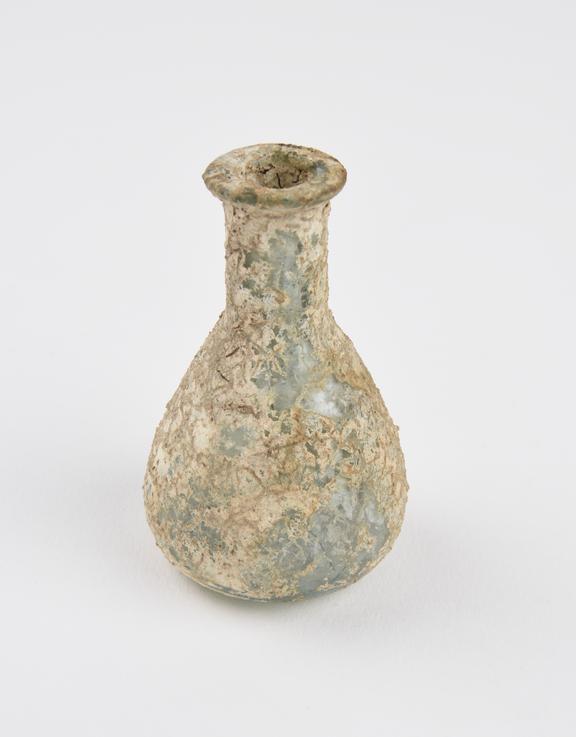 Glass unguent bottle, Roman, 151-300 AD