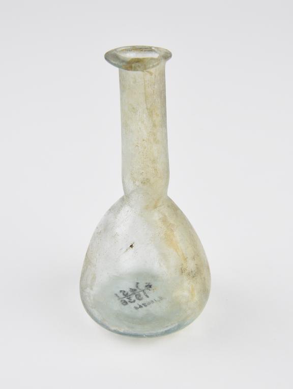 Glass unguent bottle, Roman, 151-300AD