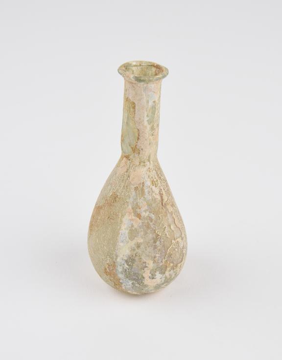 Glass unguent bottle, Roman, 151-300AD