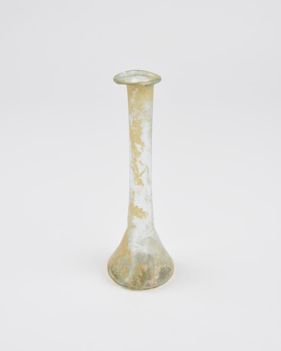 Glass unguent bottle, Roman, 151-300AD