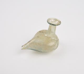 Glass feeding bottle, Roman, 1 to 150AD
