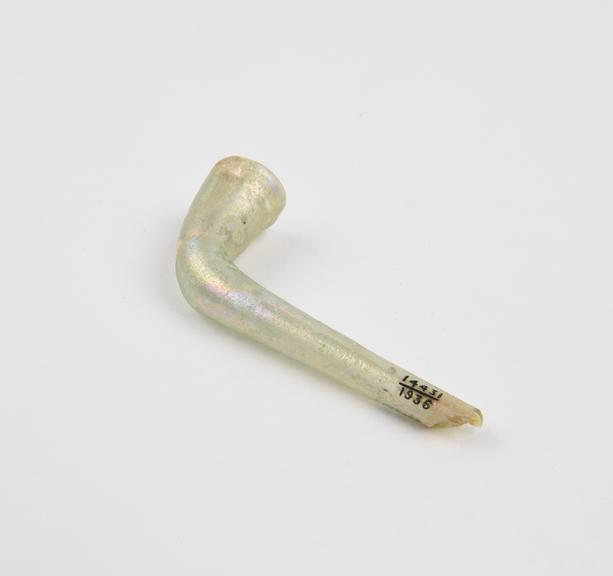 Glass funnel shaped like tobacco pipe, use uncertain, Islamic