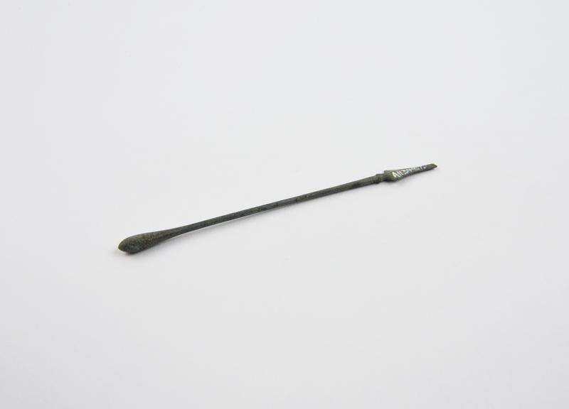 Combined spatula and olive-ended probe, bronze, Roman