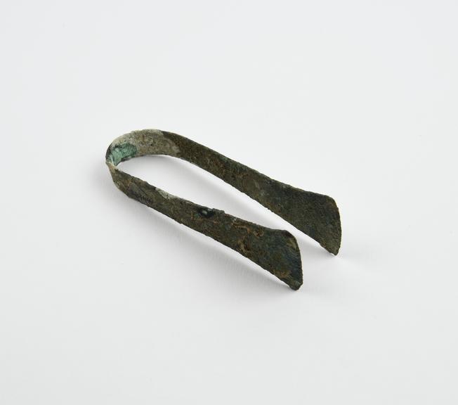 Forceps, bronze, encrusted, date and provenance unknown