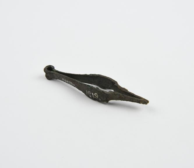 Forceps with bowed arms, bronze