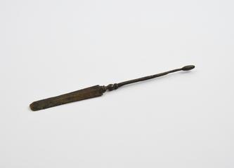 Combined spatula and olive-ended probe
