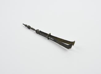 Forceps, with serrated blades, tin, decorated