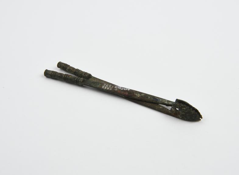 Copy of uvula forceps found at Pompeii, bronze