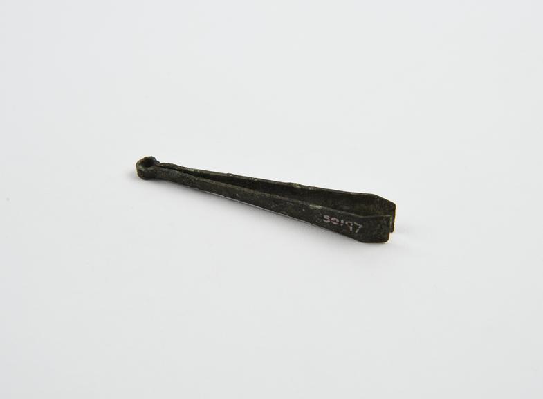 Depilatory forceps, bronze, encrusted, Sforza collection, Roman