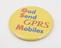 Pin badge bearing the slogan 'God Send GPRS Mobiles'