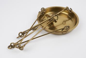 Pan with hook suspensions, from set of Heavy Commercial Scales, Edinburgh, 1890