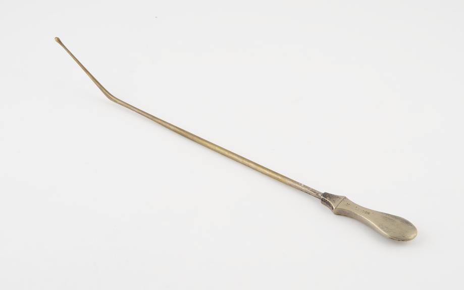 Sound, uterine, Simpson, metal, nickel-plated, by Maw of London