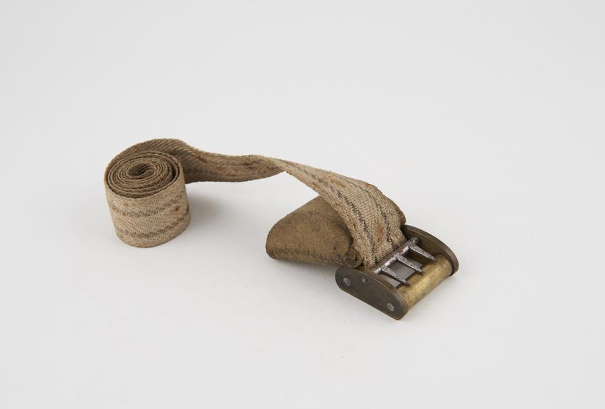 Tourniquet, leather, brass and canvas, 19th century