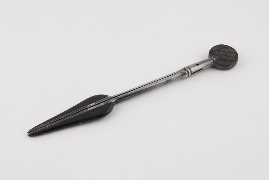 Simpson's urethral dilator, steel and ebony, 19th century