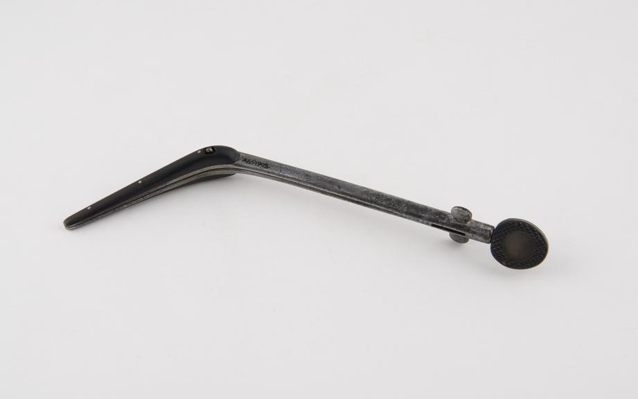 Urethral dilator(?), steel and ebony, probably British