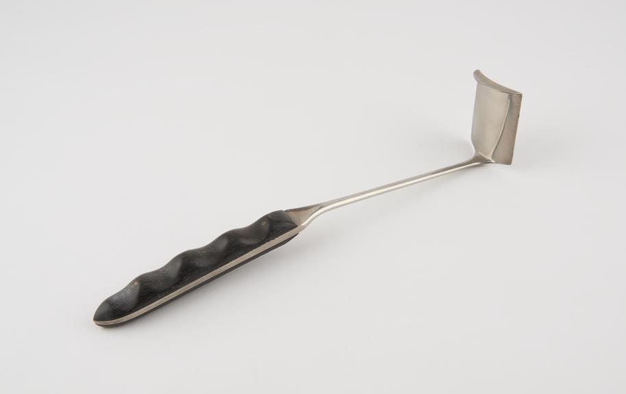 Nephrectomy retractor, Morris, steel and ebony