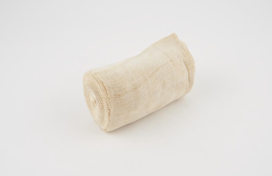 Roll of white gauze bandage, probably English, 1930-1960