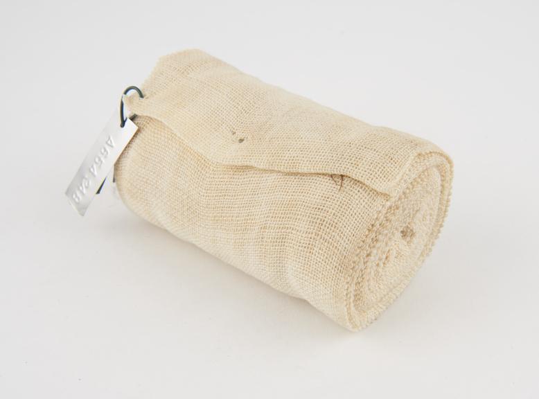 Roll of white gauze bandage, probably English, 1930-1960