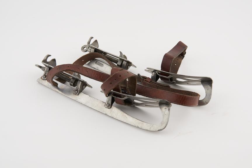 Pair of ladies all-steel ice skates, c. 1895