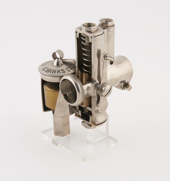 Binks 3-jet electro-plated carburettor no.12690, for motor cycle