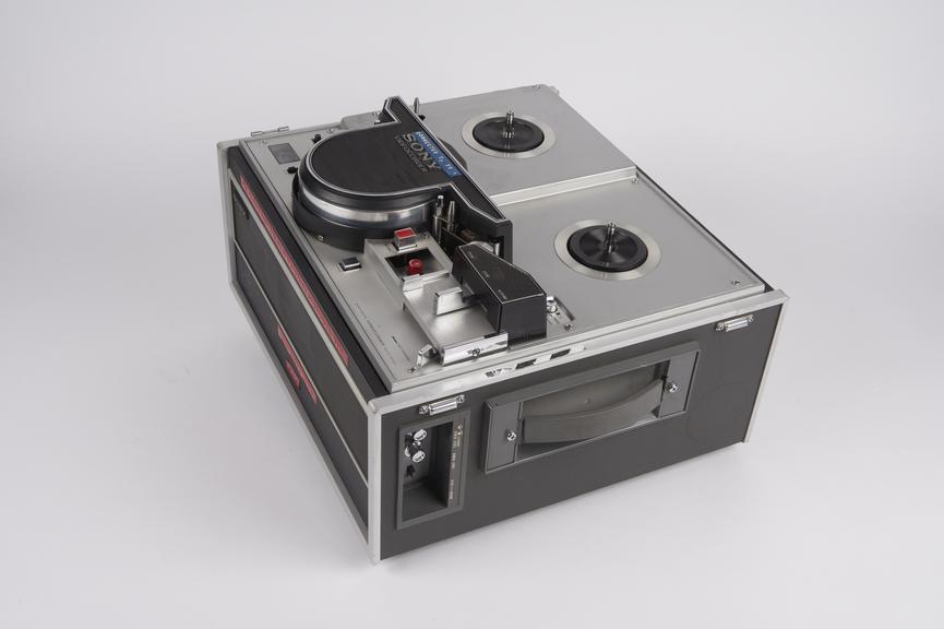 Sony CV2100 videotape recorder, with reel of 1/2-inch tape