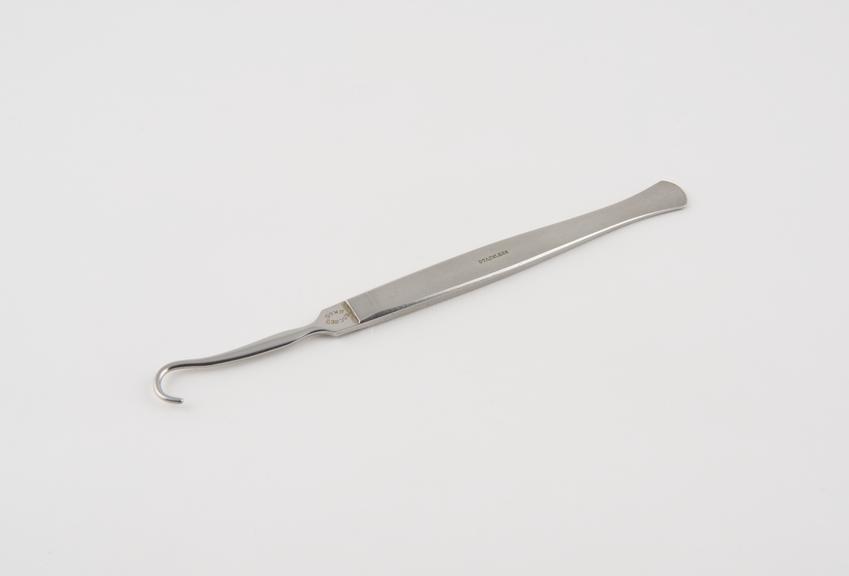 Hook, blunt, stainless steel, by Down of London, 1920 to 1940