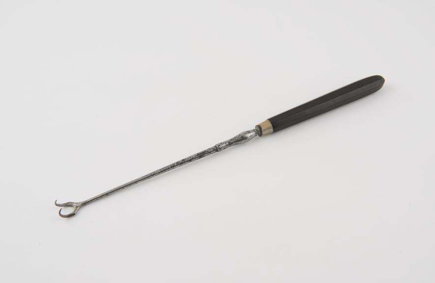 Double sharp uterine hook, 19th century, steel