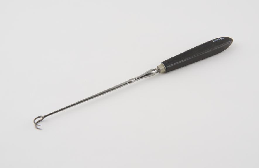 Double sharp uterine hook, 19th century, steel