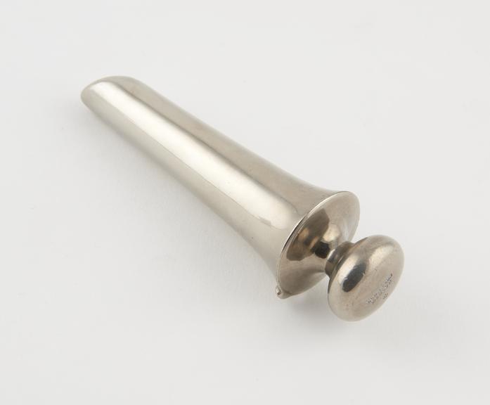 Rectal speculum, plug only, metal, nickel plated, by Down Bros