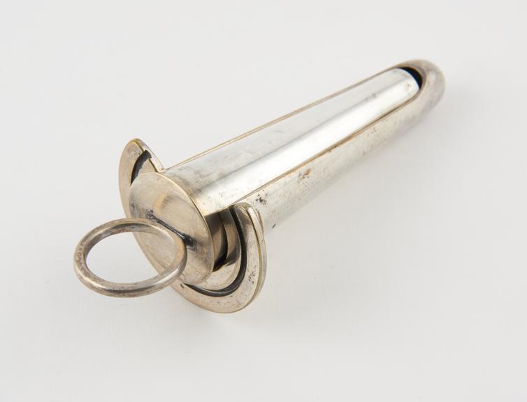 Rectal speculum, metal, electro-plated, possibly French