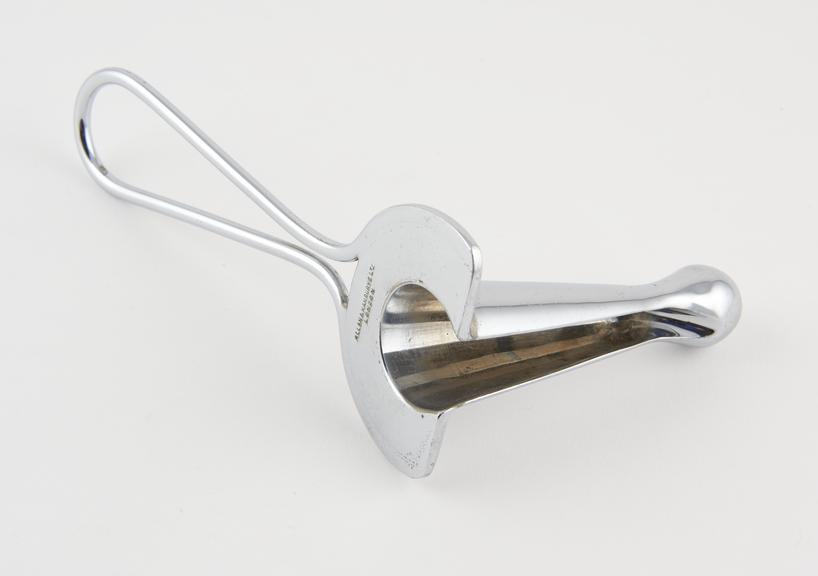 Rectal speculum, Burrows, steel, chrome-plated