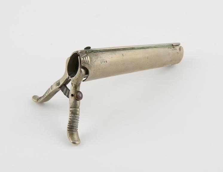 Speculum, rectal, Charriere, metal, nickel-plated, by Luer