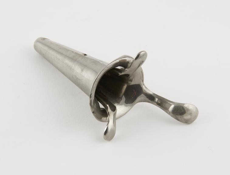 Rectal speculum, patent applied for by Springfield, metal