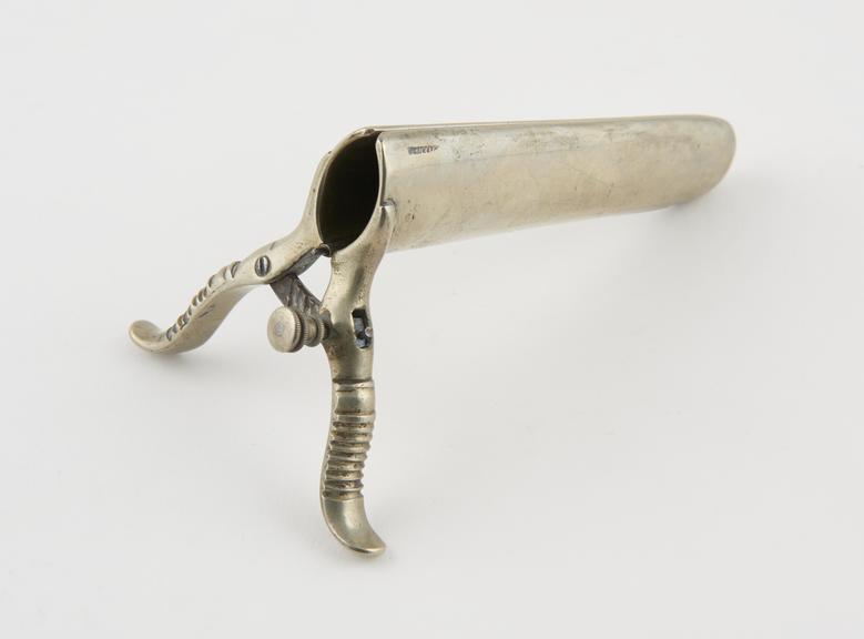 Rectal speculum, metal, nickel plated, by Charriere of Paris