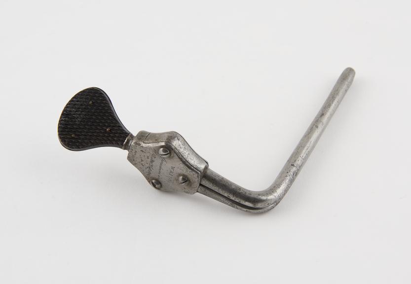 Rectal speculum, Weiss, metal, ebony handle, by John Weiss