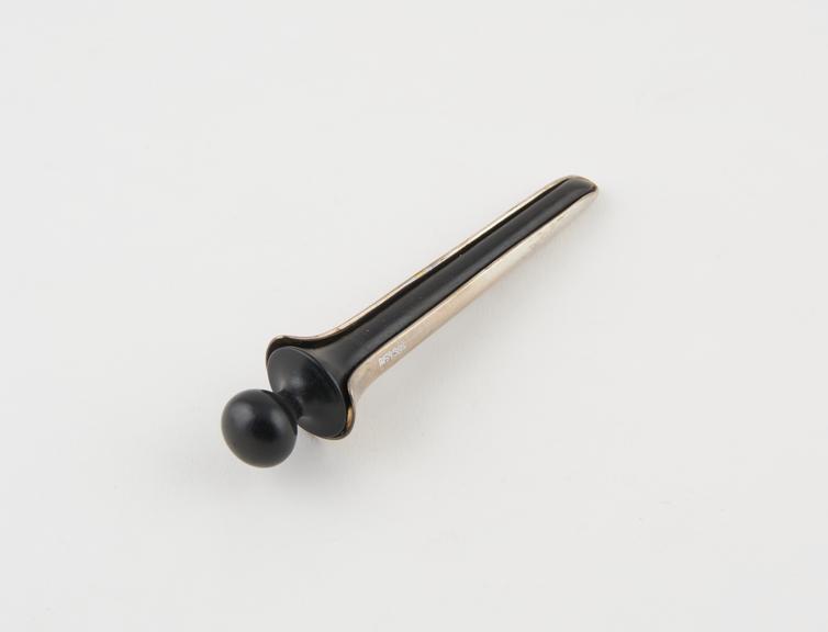 Speculum, rectal, Gowlland, metal, electro-plated, ebony plug