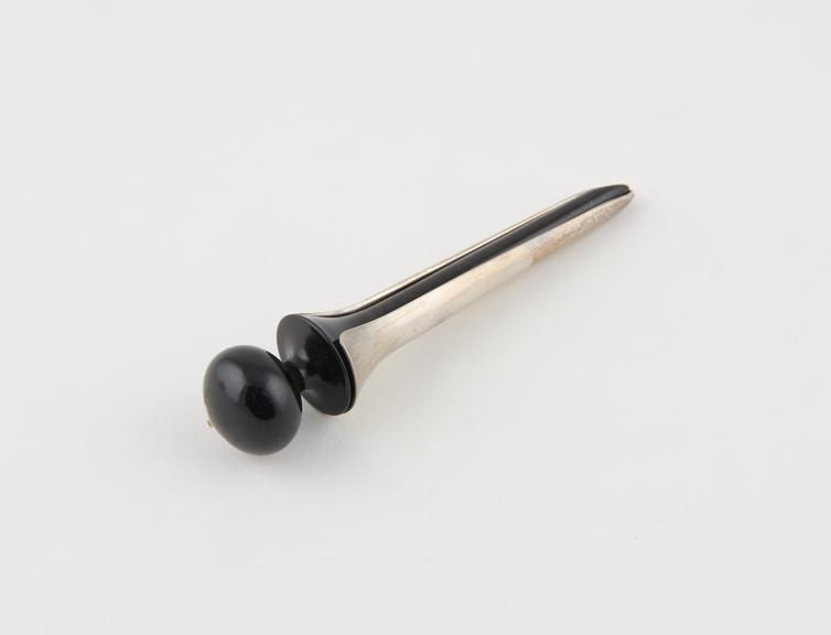 Speculum, rectal, Gowlland, metal, electro-plated, ebony plug